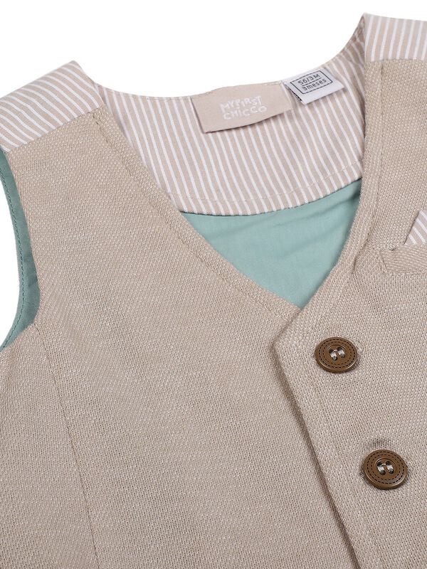 Boys Medium Natural Knitted Vest image number 2